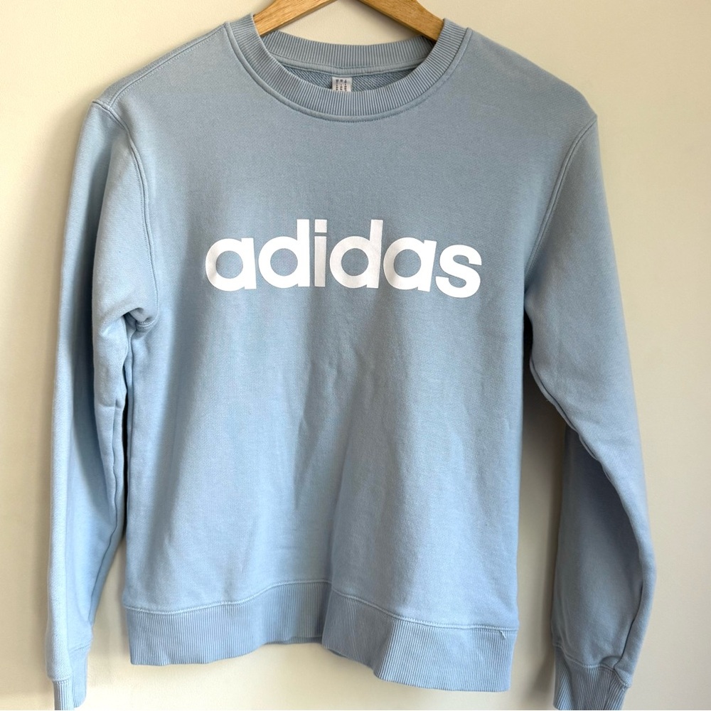 Adidas Baby Blue Womens Sweatshirt Size XS